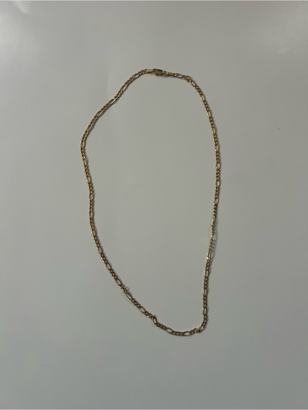 14k solid yellow gold figaro chain necklace Italy 4.4 grams